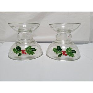 Vintage 1981 Avon Holiday Hostess Collection Set of 2 Candlestick Holders in Box